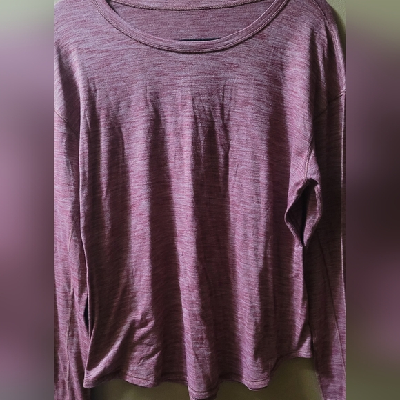GUC Lululemon Athletica Lost in Pace Long Sleeve Heathered Deep Rouge Size 12 - Picture 8 of 14